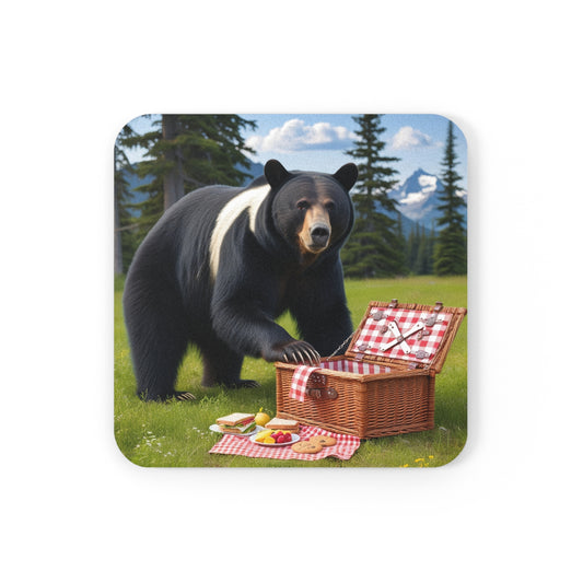 Bad Bear Cork Back Coaster