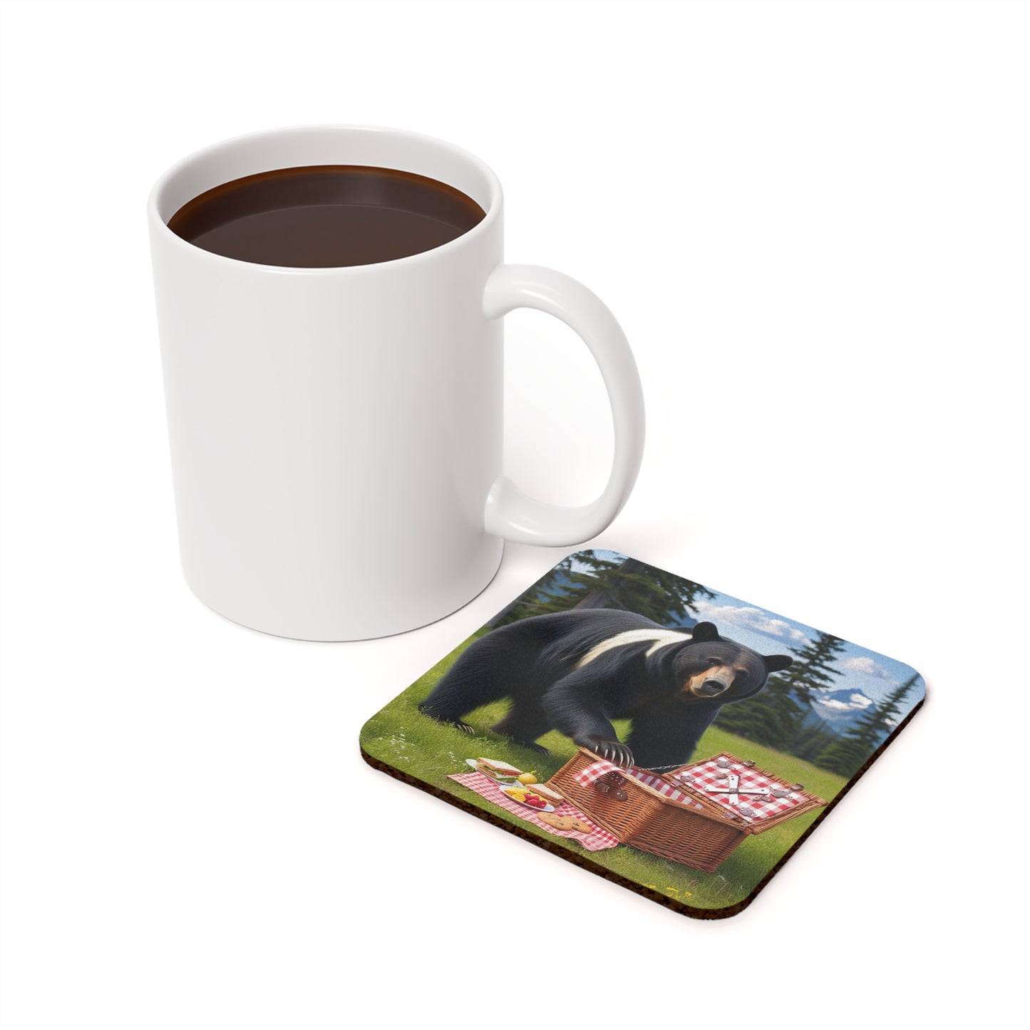 Bad Bear Cork Back Coaster