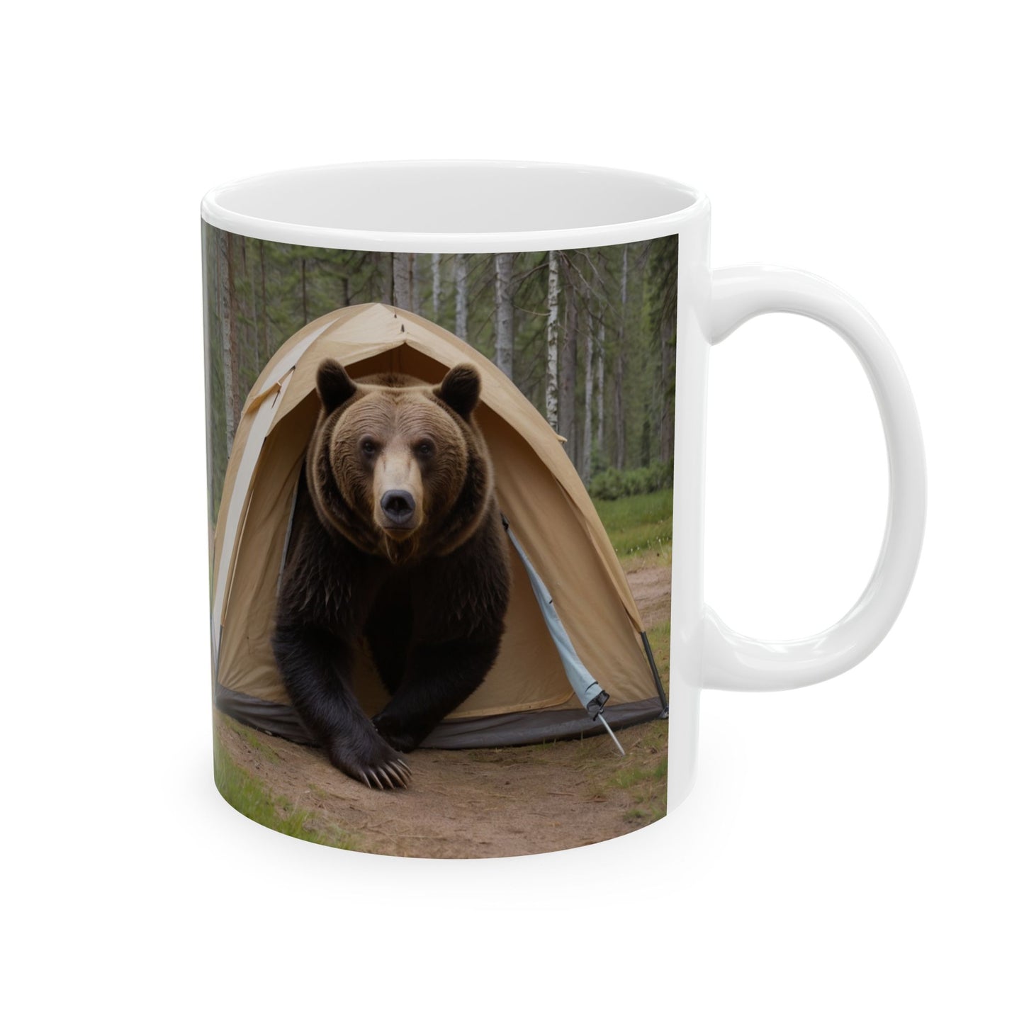 Bear in a tent Mug