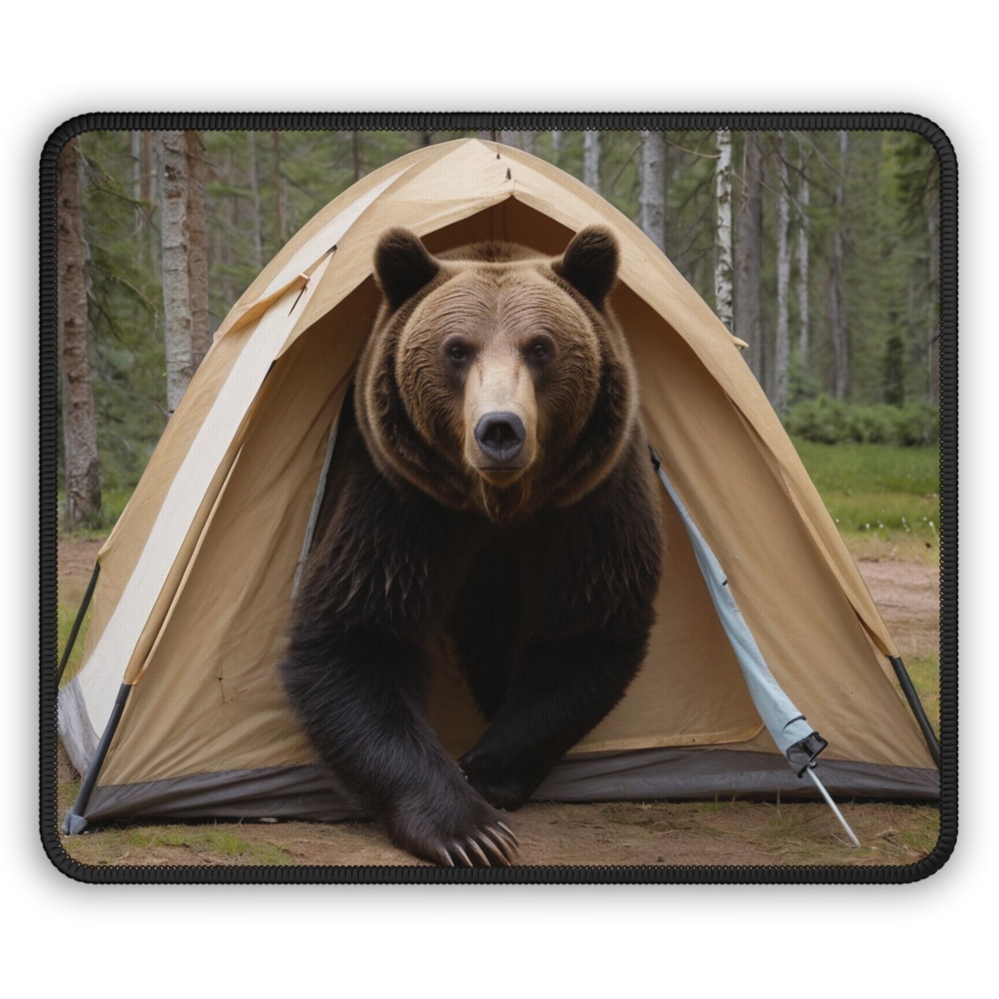 Bear in a Tent Mouse Pad