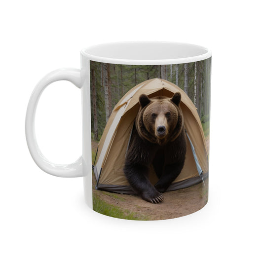 Bear in a tent Mug