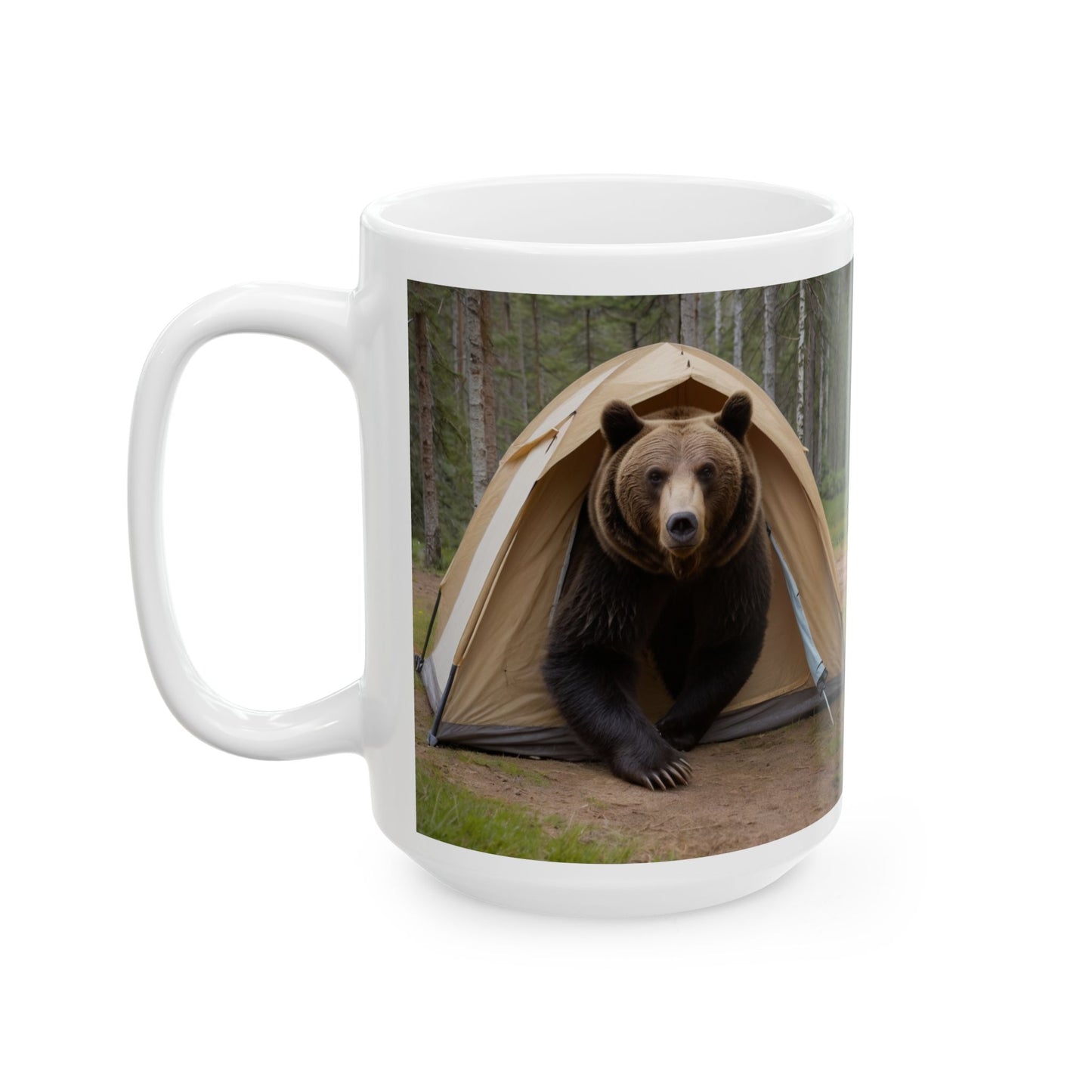 Bear in a tent Mug