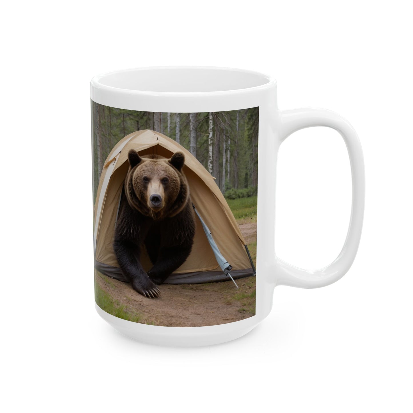 Bear in a tent Mug